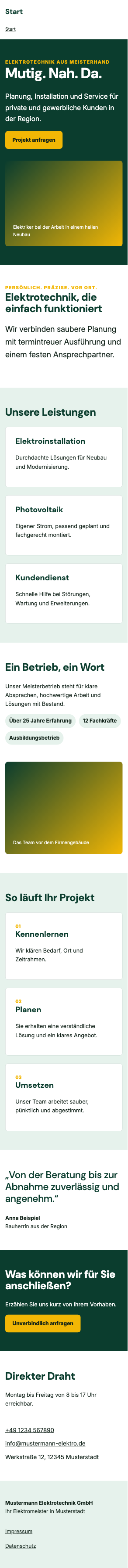 Fertige Website, Mobil